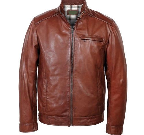 brown leather jacket outfit men