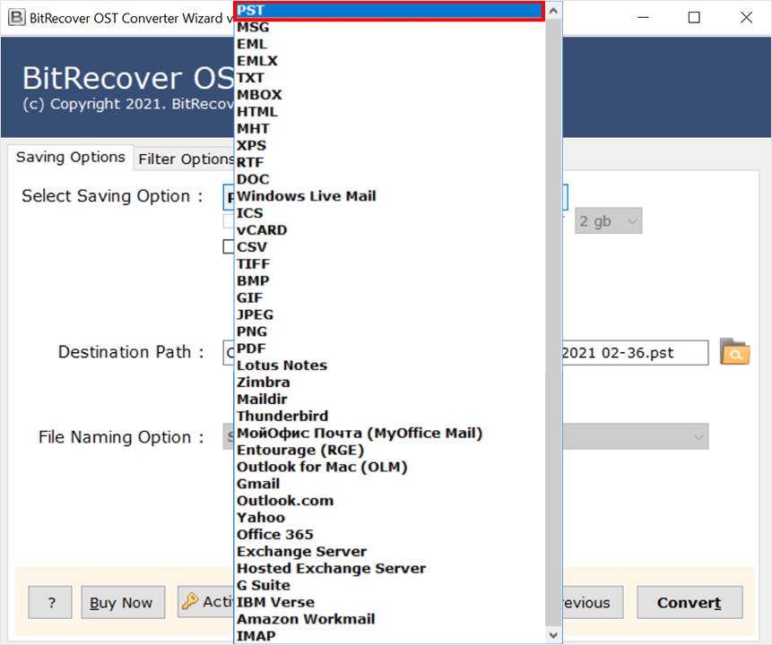 Saving Options
